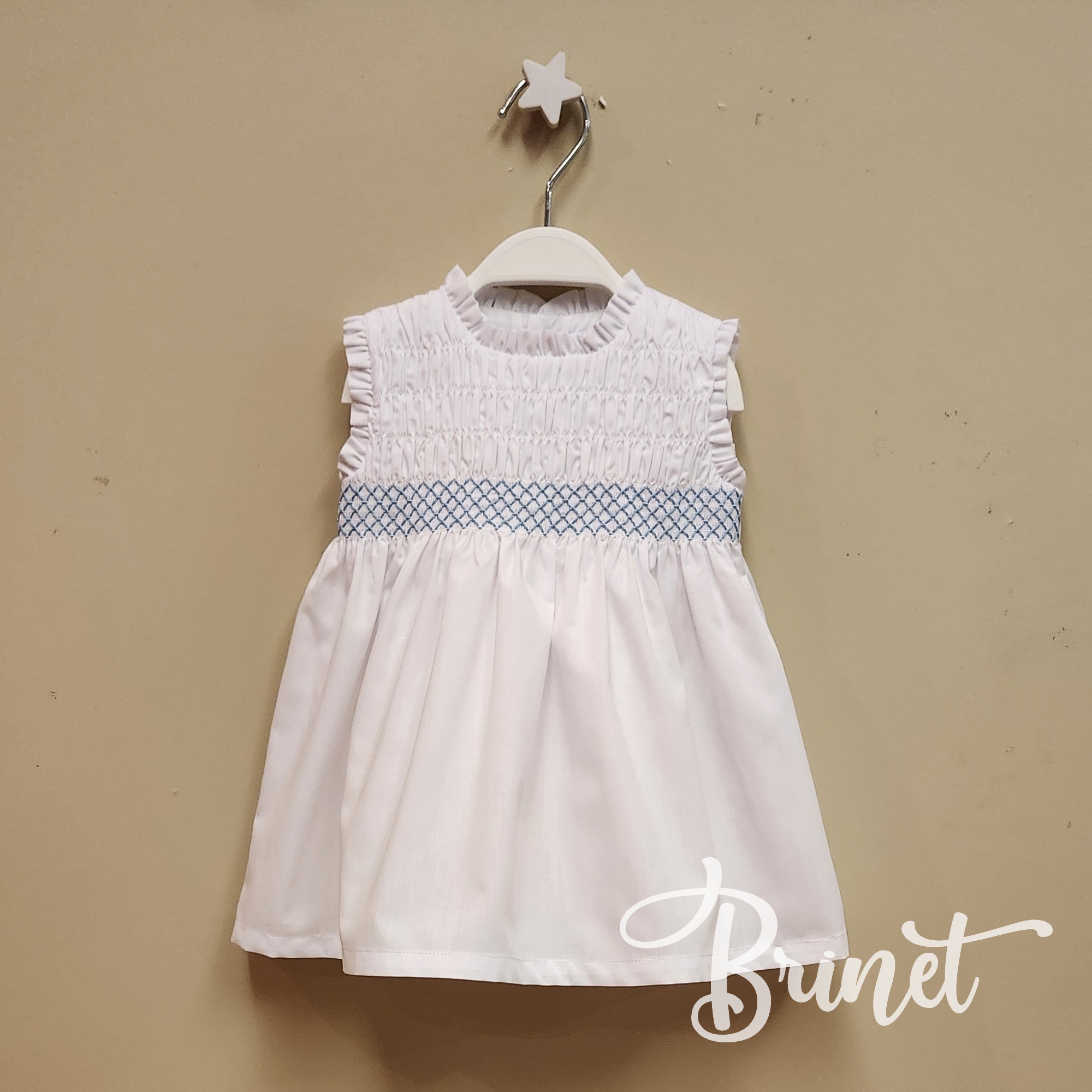 Vestido Smock celeste